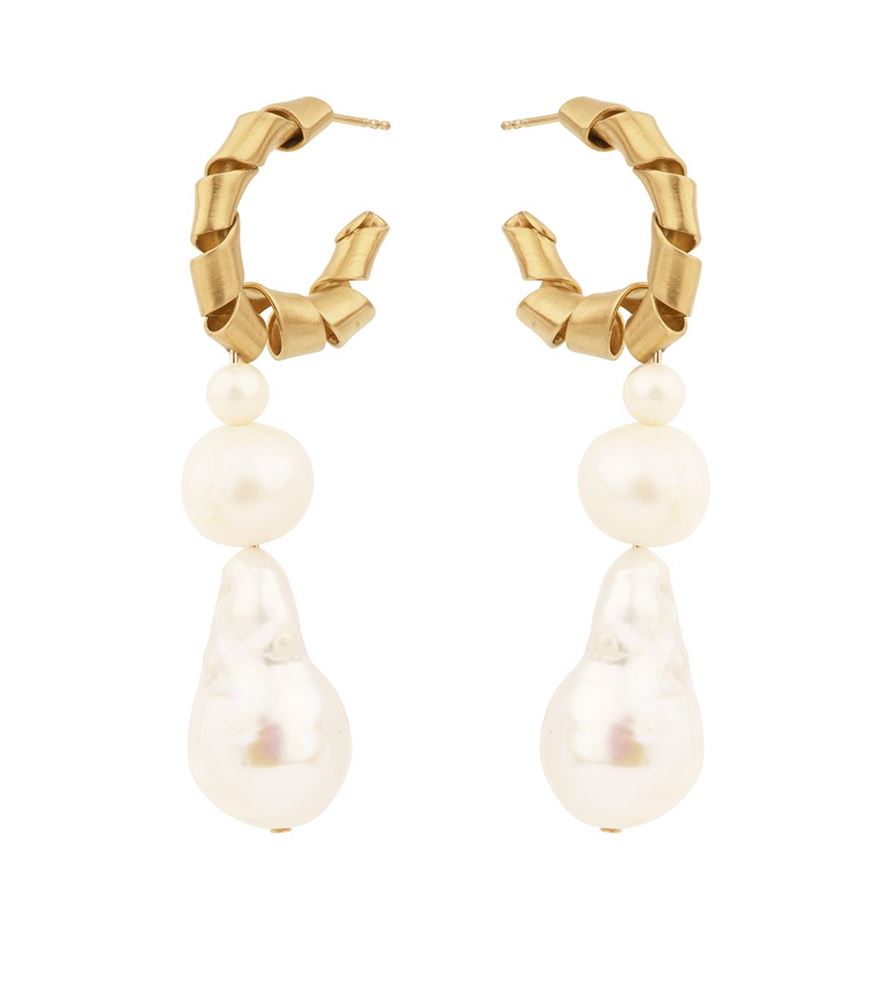 Picture of C Twisted Freshwater Pearls Chole Drop Earrings