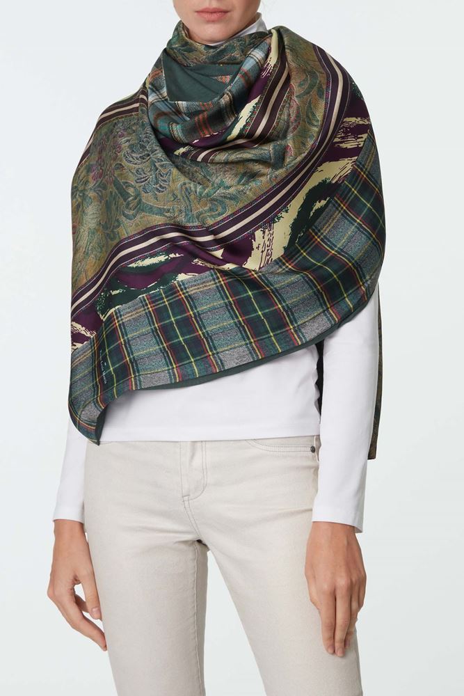 Picture of Multicolour Check Floral Print Scarf