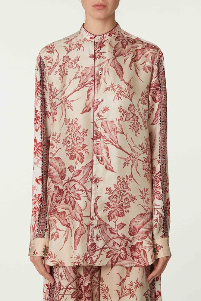 Picture of Multicolour Floral Print Silk Shirt