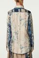 Picture of Blue and Beige Floral Print Silk Shirt
