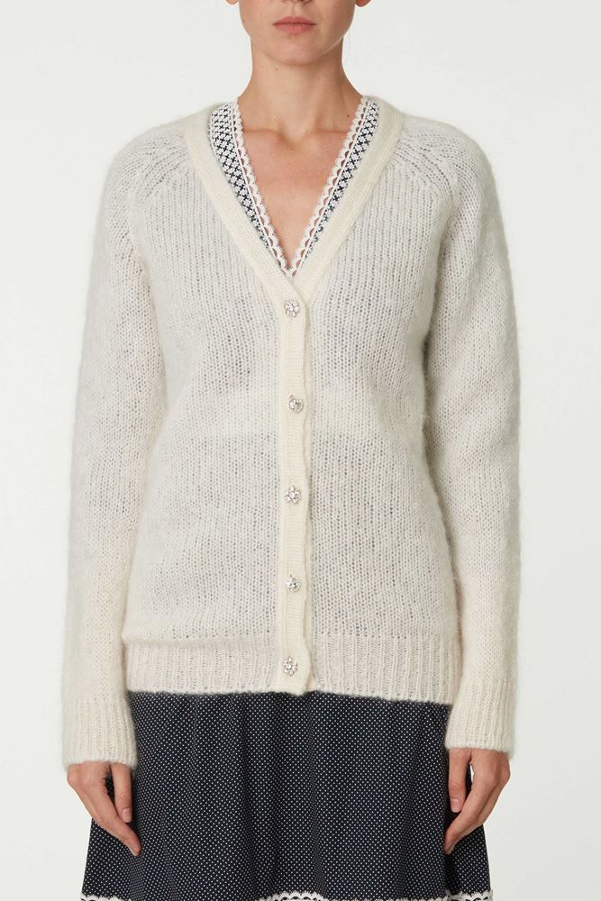 Picture of White Jewel Button Cardigan 