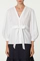 Picture of White Pattern Jacquard Blouse 
