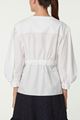 Picture of White Pattern Jacquard Blouse 