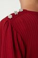 Picture of Red Decorative Button Sweater