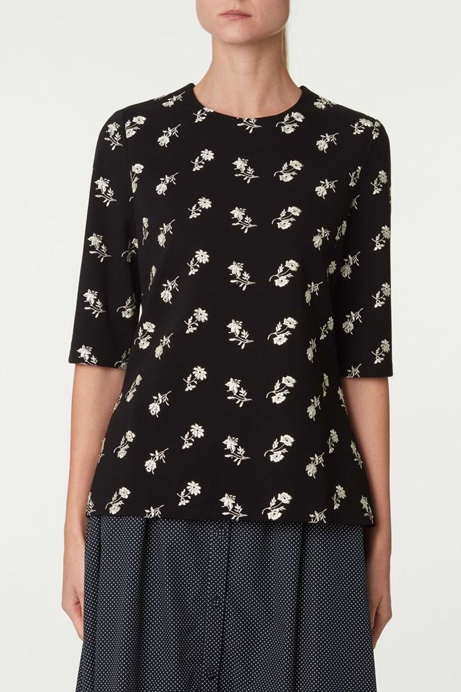 Picture of Black and White Floral Top