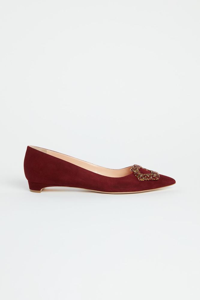 Picture of Red Crystal Buckle Flats