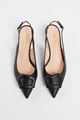 Picture of Black Leather Slingback Heels 30mm