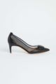 Picture of Black Leather Mesh Heels 55mm