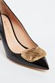Picture of Black Patent Leather Gold Pebble Heels 80mm