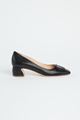 Picture of Black Leather Pebble Heels 50mm