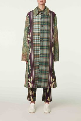 Picture of Multicolour Check and Floral Print Long Jacket