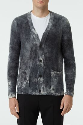 Picture of Grey Bleach Effect Cardigan 