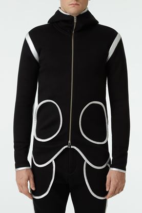 Picture of Black Circle Motif Hood Jacket 