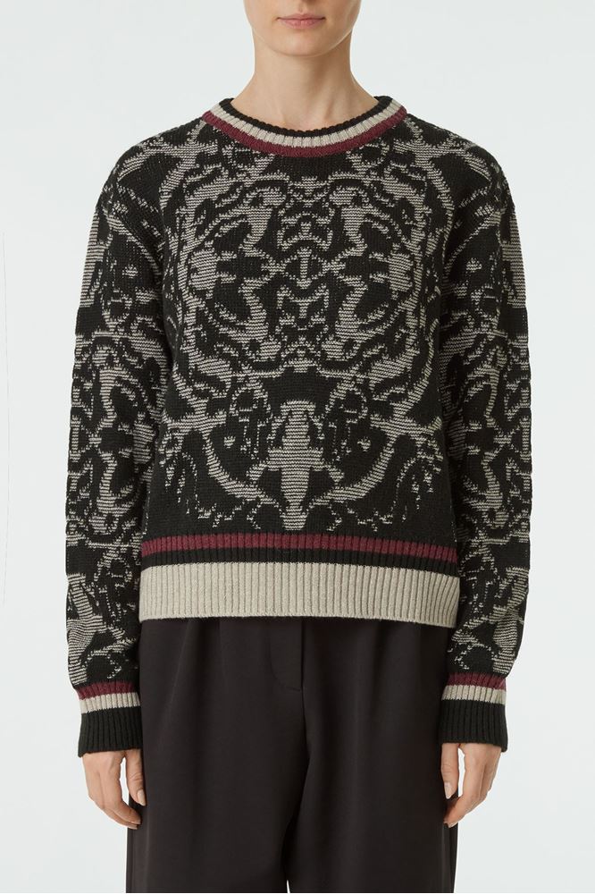 Picture of Black and Grey Jacquard Sweater