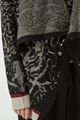 Picture of Black and Grey Jacquard Open Front Sweater