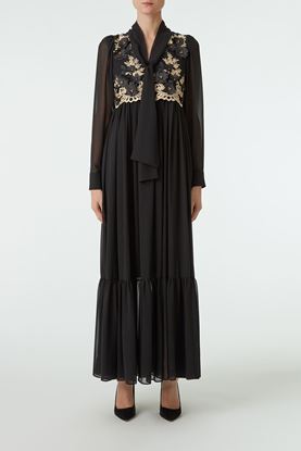 Picture of Black Floral Embroidery Dress