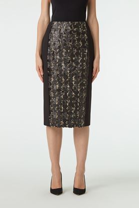 Picture of Black Sequin Embellished Skirt 
