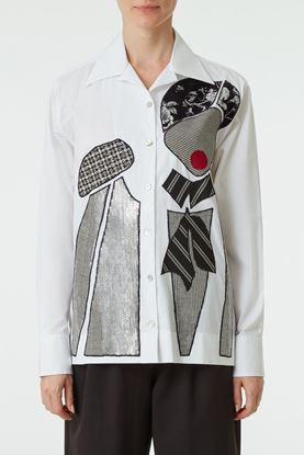 Picture of White Patchwork Portrait Shirt