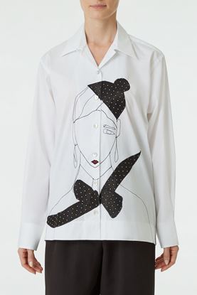 Picture of White Patchwork Portrait Shirt 