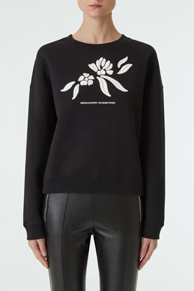 Picture of Black Floral Embroidery Sweater