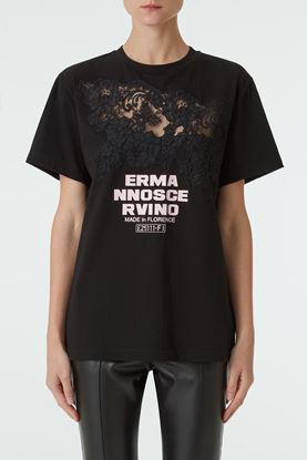 Picture of Black Lace Panel T-Shirt