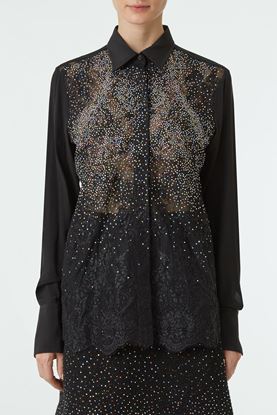 Picture of Black Multicolour Crystal Embellished Shirt