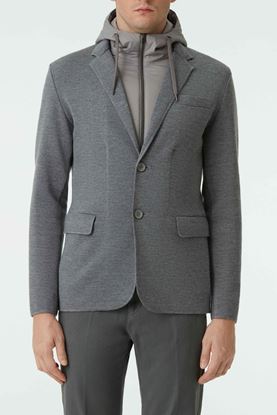 Picture of Light Grey Detachable Bib Wool Coat