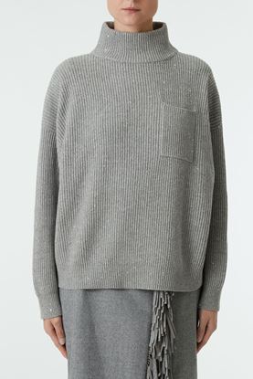 Picture of Grey Funnel Neck Cashmere Wool Sweater