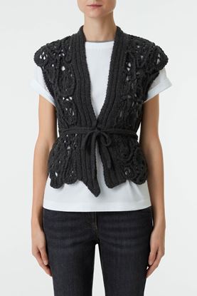 Picture of Charcoal Grey Crochet Vest