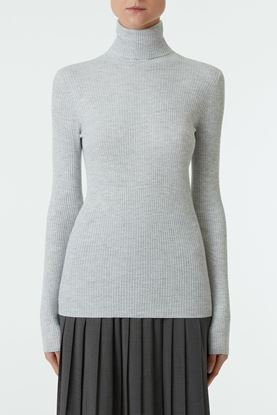 Picture of Grey Cashmere Silk Turtleneck Sweater
