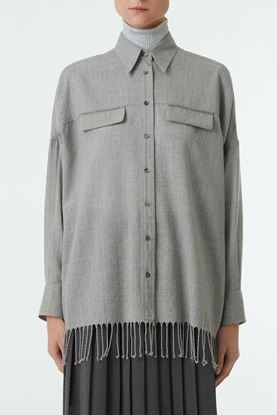 Picture of Grey Fringe Hem Shirt