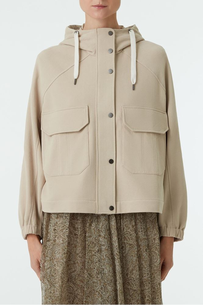 Picture of Beige Loose Fit Hood Jacket 