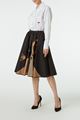Picture of Black Abstract Patchwork Portrait Skirt