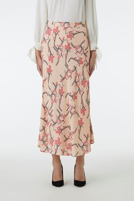 Picture of Multicolour Blossom Print Midi Skirt