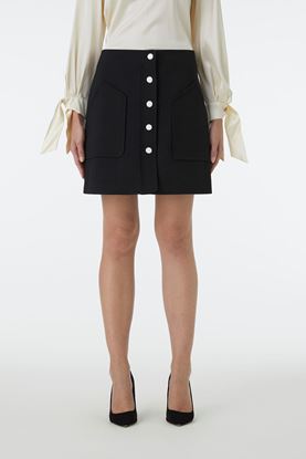 Picture of Black Front Button Mini Skirt