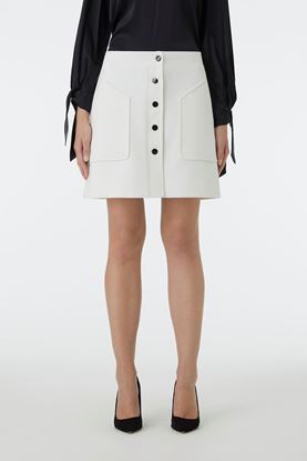 Picture of White Front Button Mini Skirt