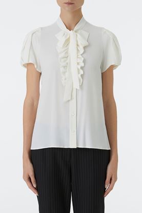 Picture of White Jabot Collar Blouse