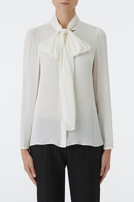 Picture of White Scarf Collar Blouse