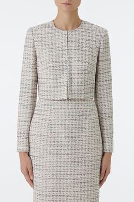 Picture of Grey and White Tweed Crop Jacket