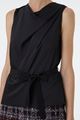 Picture of Black Bow Detail Drape Neck Top