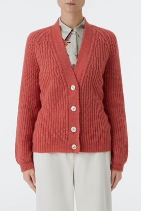 Picture of Coral Red Cashmere Cardigan