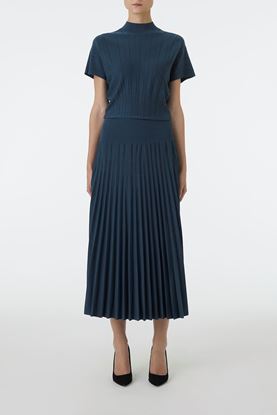 Picture of Cerulean Blue Knit Pleat Dress