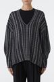 Picture of Black and White Oversize Melange Knit Sweater