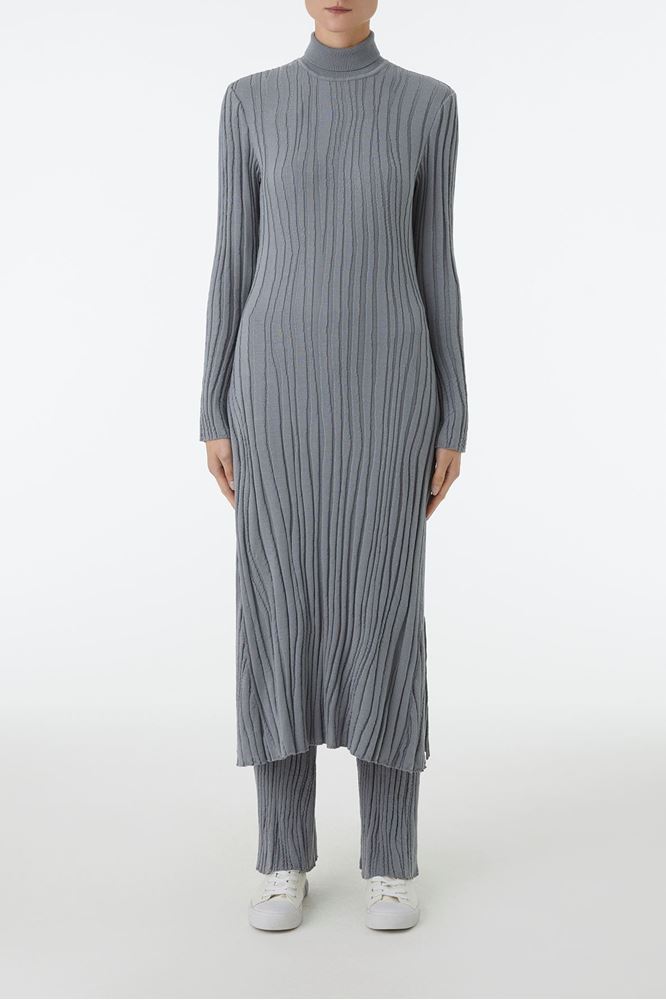 Picture of Grey Rib Knit Long Dress