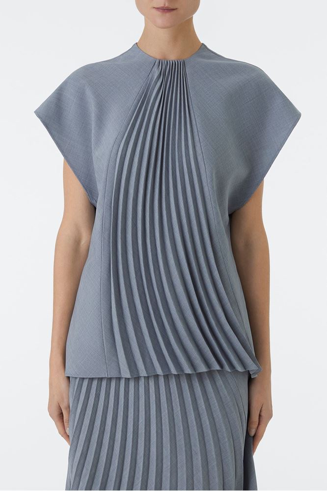 Picture of Grey Curved Pleat Top