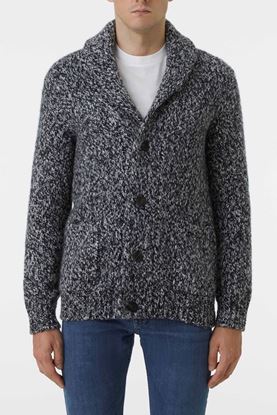 Picture of Grey and White Shawl Collar Knit Jacket