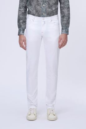 Picture of White Cotton Slim Fit Chinos