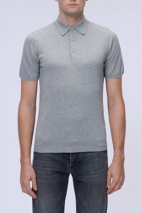 Picture of Grey Knitted Polo Shirt
