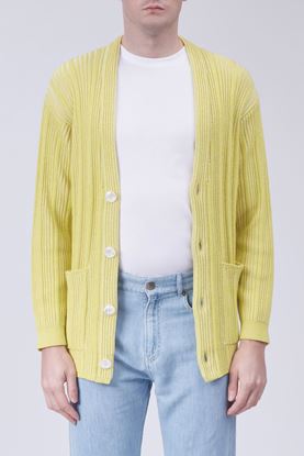 Picture of Yellow Ribbed Knit Cardigan