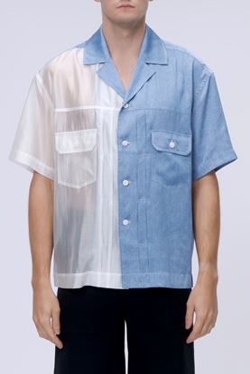 Picture of White and Blue Two Tone  Shirt